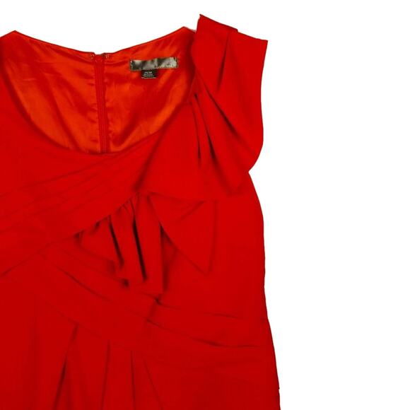 4/$20 Love21 Forever 21 Sleeveless Red Orange Ruffle Dress - Size M - Picture 2 of 5